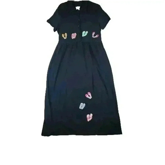 Vtg Bobbie Brooks Maxi Dress Womens XL Embroidered Sandals Short Sleeve - Picture 4 of 16